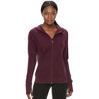 Women's Tek Gear&reg; Full-zip Fleece Hoodie, Size: Medium, Drk Purple