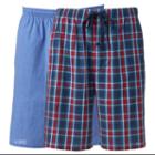 Men's Hanes Classics 2-pack Plaid Woven Jams Shorts, Size: Large, Blue (navy)