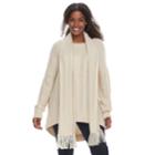 Plus Size Sonoma Goods For Life&trade; Crewneck Cable-knit Scarf & Sweater, Women's, Size: 3xl, Lt Beige