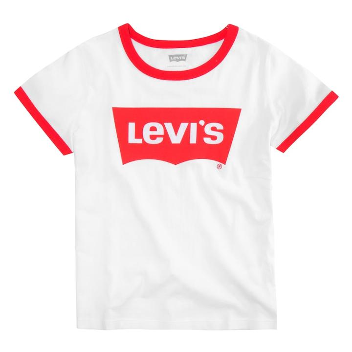 Girls 7-16 Levi's Retro Batwing Logo Ringer Tee, Size: Medium, White
