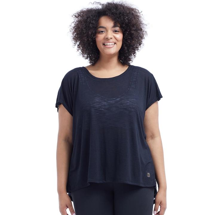 Plus Size Balance Collection Callie Slub Tee, Women's, Size: 1xl, Black