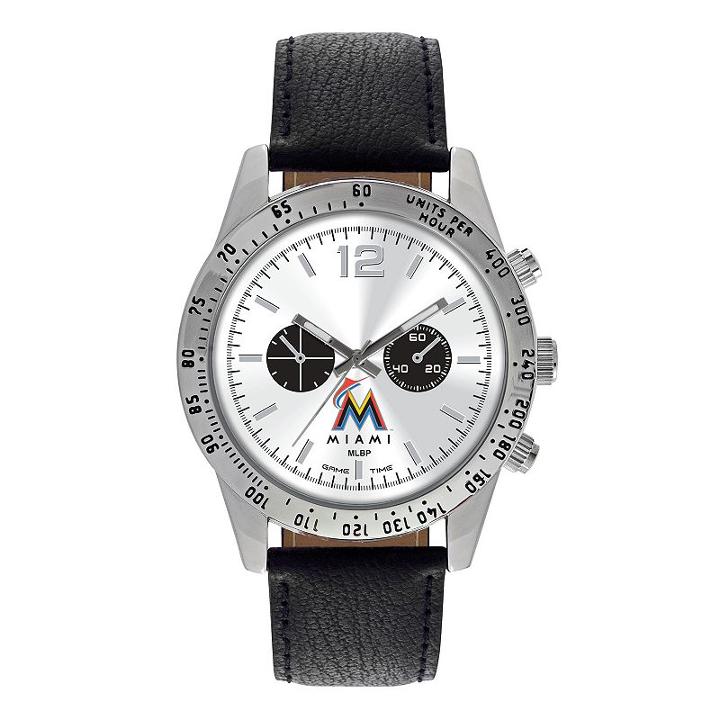 Men's Game Time Miami Marlins Letterman Watch, Black