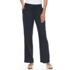 Women's Croft & Barrow&reg; Striped Linen-blend Pull-on Pants, Size: Small, Blue