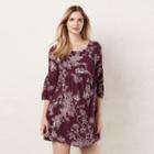 Maternity Lc Lauren Conrad Shirred Shift Dress, Women's, Size: M-mat, Dark Red