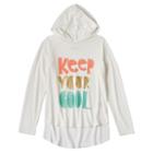 Girls 7-16 Mudd&reg; Supersoft Plush Foil Graphic High-low Hooded Tee, Girl's, Size: 16, White Oth