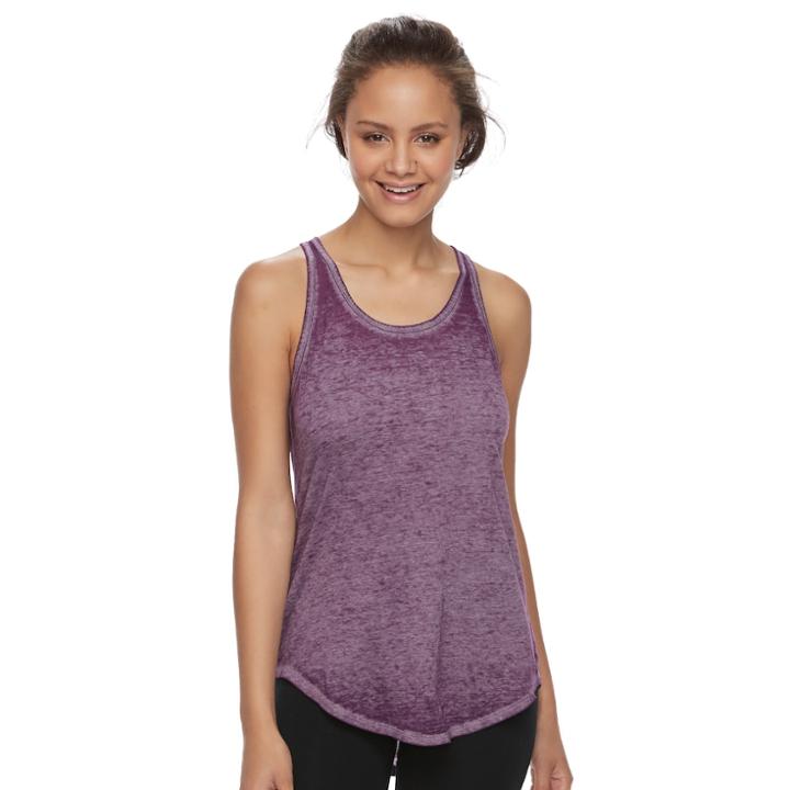 Juniors' So&reg; Keyhole Racerback Tank, Teens, Size: Large, Drk Purple
