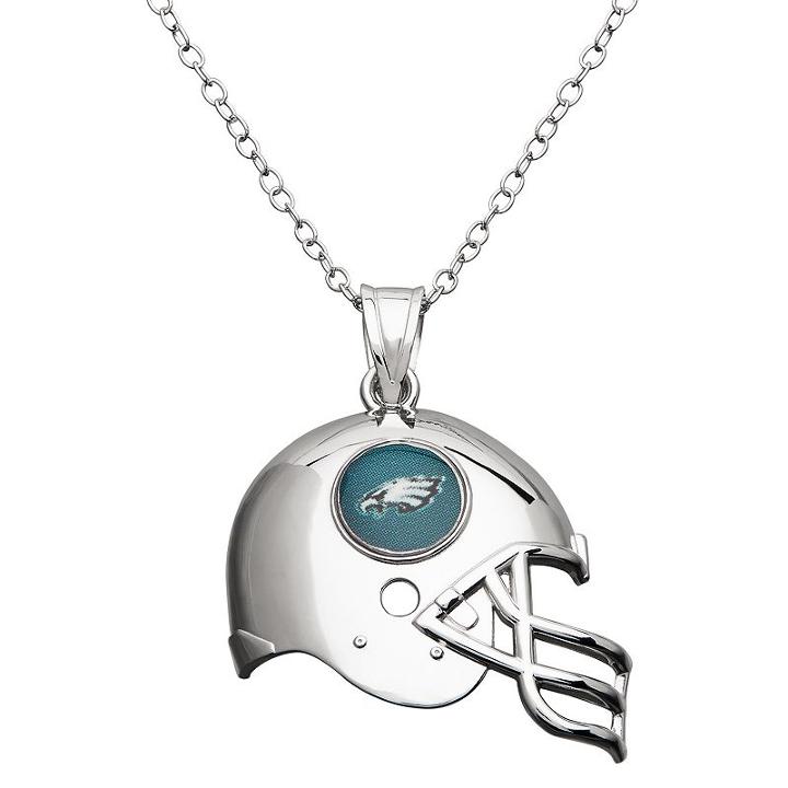 Philadelphia Eagles Sterling Silver Helmet Pendant Necklace, Women's, Size: 18