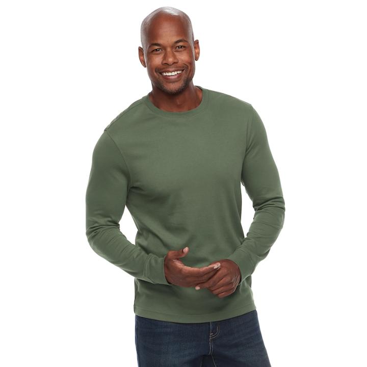 Men's Croft & Barrow&reg; Classic-fit Easy-care Crewneck Tee, Size: Xxl, Dark Green