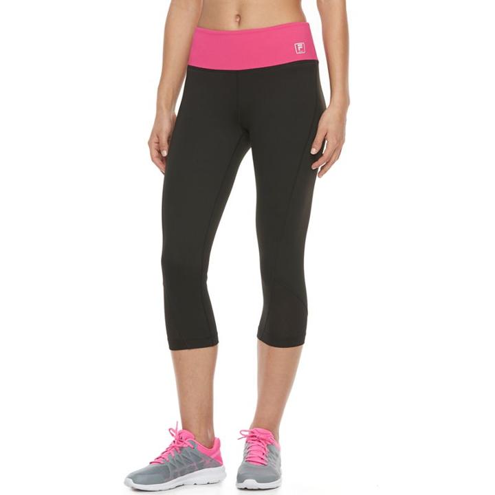 Women's Fila Sport&reg; Mesh Inset Capri Leggings, Size: Medium, Oxford
