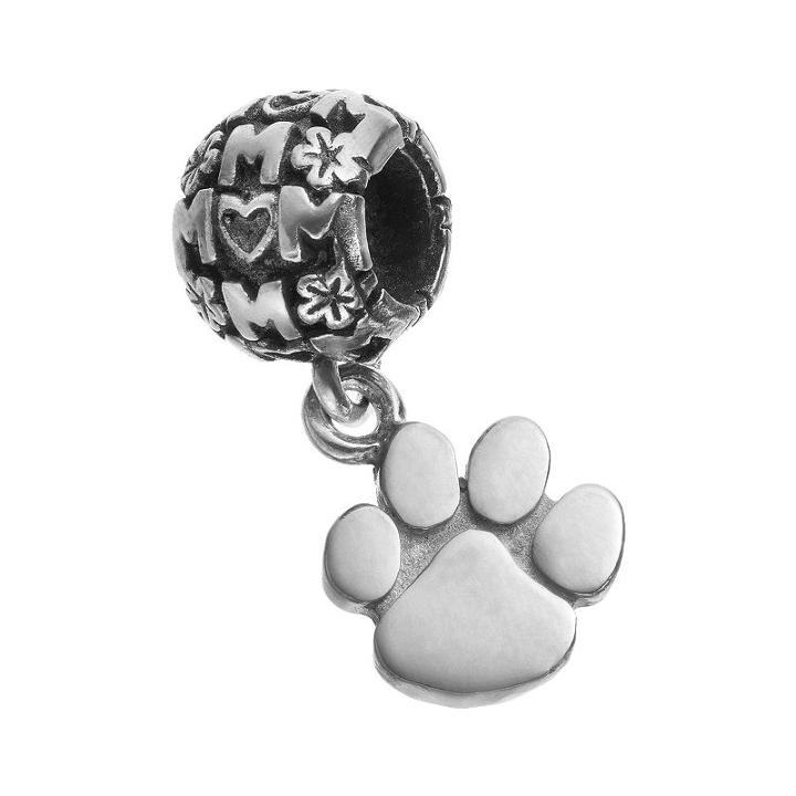 Dayna U Sterling Silver Clemson Tigers Team Logo Mom Charm, Women's, Grey