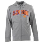 Men's Clemson Tigers Signature Zip Front Fleece Hoodie, Size: Xl, Grey