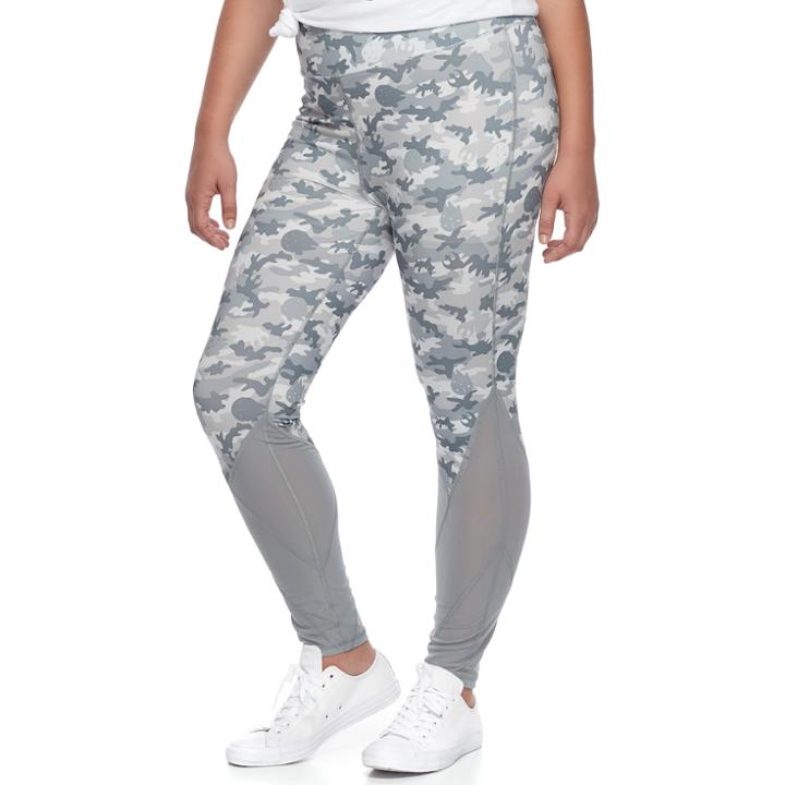 Juniors' Plus Size Her Universe Star Wars Mesh Camo Yoga Leggings, Teens, Size: 3xl, Light Grey