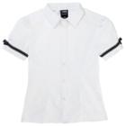 Girls 4-20 French Toast School Uniform Ribbon Bow Shirt, Girl's, Size: 10, White