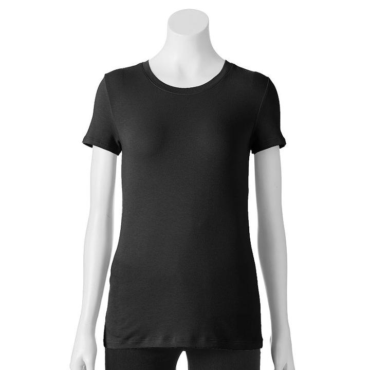 Apt. 9&reg; Essential Tee - Women's, Size: Xs, Black