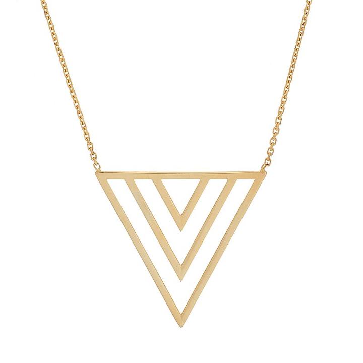 14k Gold Triple V Necklace, Women's, Size: 18, Yellow