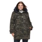 Plus Size Apt. 9&reg; Hooded Faux-fur Trim Cotton Parka, Women's, Size: 1xl, Camouflage
