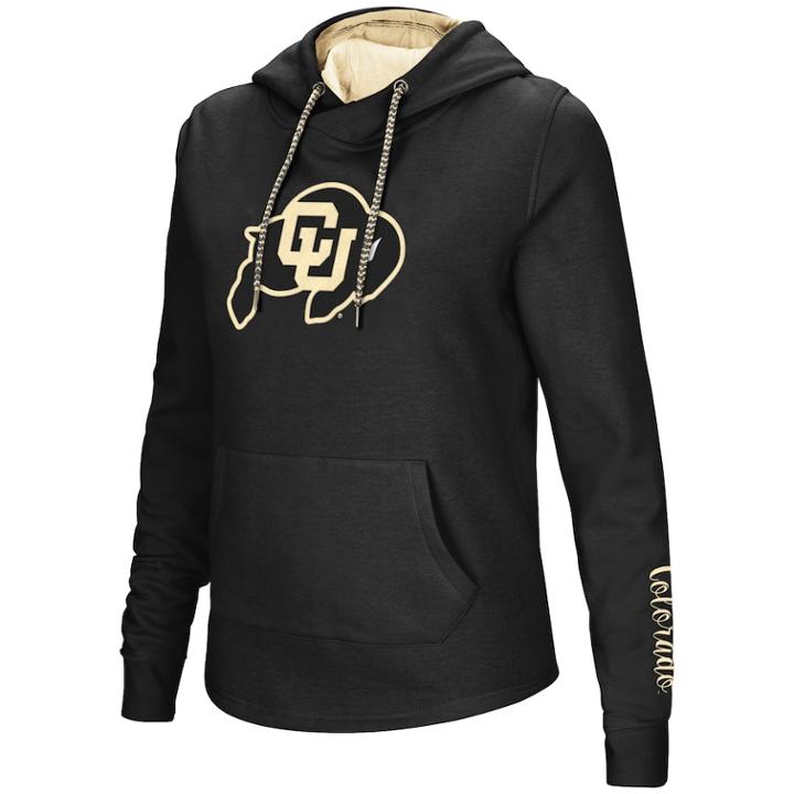 Women's Colorado Buffaloes Crossover Hoodie, Size: Medium, Black