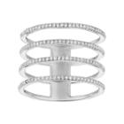 1/3 Carat T.w. Diamond 14k Gold 4-row Ring, Women's, Size: 7, White