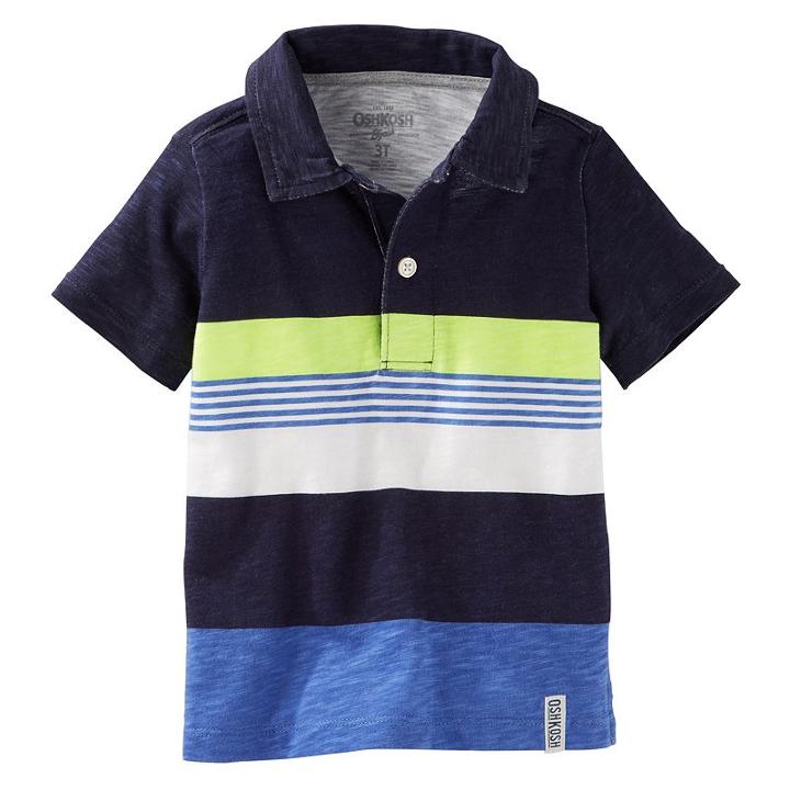 Boys 4-10 Oshkosh B'gosh&reg; Engineered Stripe Jersey Polo Shirt, Boy's, Size: 8, Ovrfl Oth