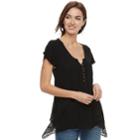 Women's World Unity Flutter Henley Top, Size: Large, Oxford
