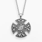 Insignia Collection Nascar Kasey Kahne Sterling Silver 5 Maltese Cross Pendant, Adult Unisex, Size: 18, Grey