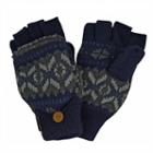 Muk Luks Nordic Sherpa-lined Convertible Flip-top Mittens - Men, Blue