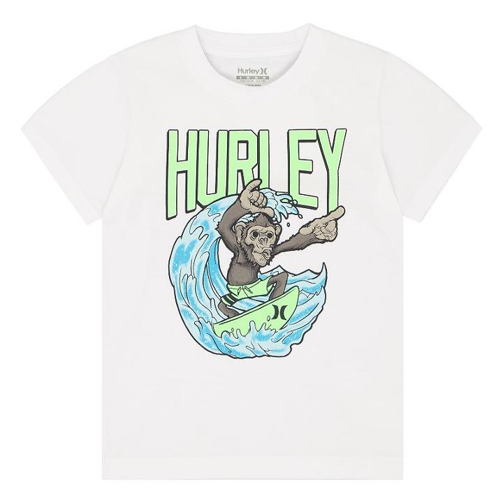 Boys 4-7 Hurley Surfing Monkey Graphic Tee, Size: 7, White