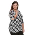Plus Size Croft & Barrow&reg; Printed Dolman Tee, Women's, Size: 3xl, Black