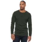 Big & Tall Apt. 9&reg; Premier Flex Slubbed Henley, Men's, Size: M Tall, Dark Green