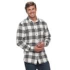 Big & Tall Sonoma Goods For Life&trade; Modern-fit Supersoft Flannel Button-down Shirt, Men's, Size: 3xl Tall, Light Grey