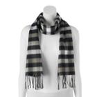 Softer Than Cashmere Buffalo Check Fringed Oblong Scarf, Women's, Black
