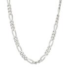 Men's Sterling Silver Figaro Chain Necklace - 18 In, Size: 18, Grey