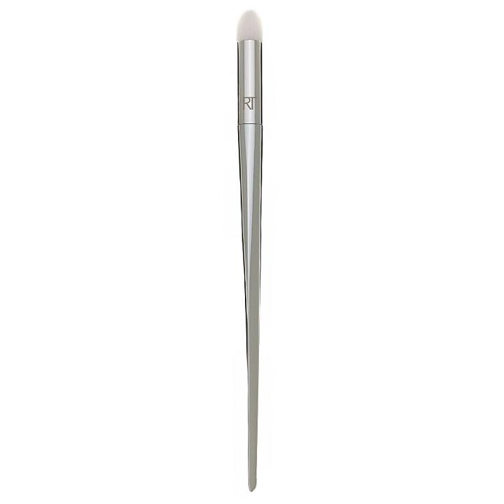 Real Techniques Bold Metals Collection 201 Pointed Crease Eye Shadow Makeup Brush, Silver