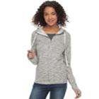 Juniors' So&reg; Thumb Hole Zip-up Hoodie, Teens, Size: Large, White