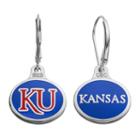 Fiora Kansas Jayhawks Sterling Silver Team Logo Drop Earrings, Women's, Multicolor