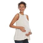 Maternity A:glow Nep Crewneck Tank, Women's, Size: M-mat, White Oth