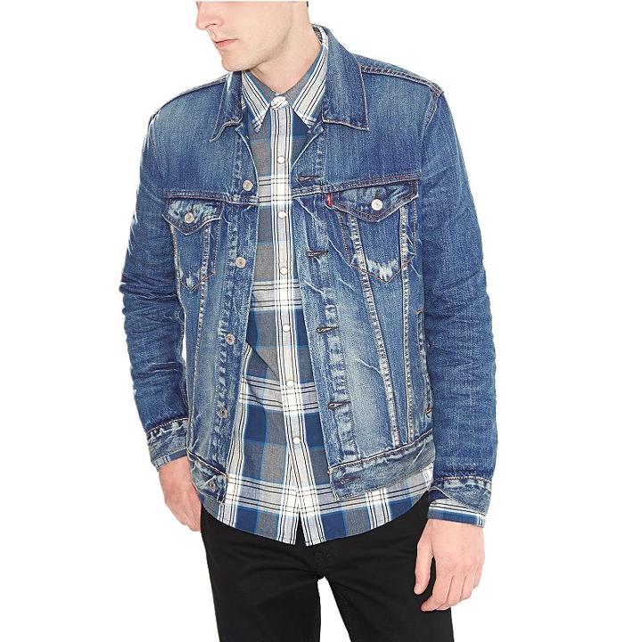 Big & Tall Levi's Denim Gridlock Trucker Jacket, Men's, Size: 5xl, Med Blue