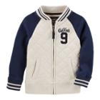 Boys 4-12 Oshkosh B'gosh Quilted Baseball Jacket, Size: 10, Light Grey