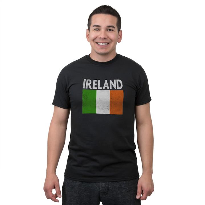 Men's Irish Flag Tee, Size: Small, Black