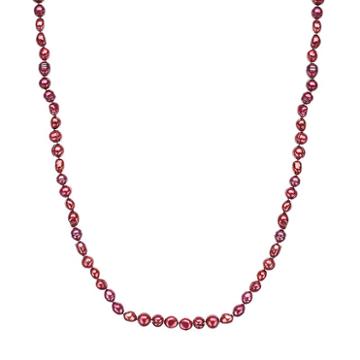 Freshwater By Honora Dyed Freshwater Cultured Pearl Long Necklace In Sterling Silver (9-11 Mm), Women's, Size: 36, Red