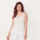 Women's Lc Lauren Conrad Beaded Peplum Top, Size: Small, White Oth