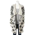 Women's Olivia Sky Geometric Long Cardigan, Size: Small, Beige Oth