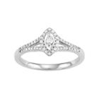 10k White Gold 1/4 Carat T.w. Diamond Marquise Engagement Ring, Women's, Size: 7