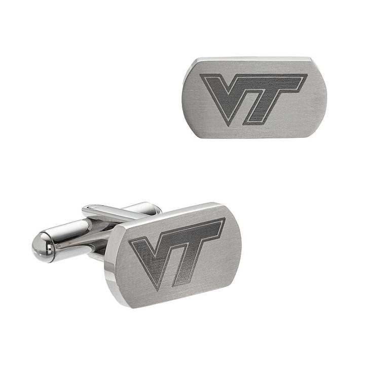 Fiora Stainless Steel Virginia Tech Hokies Cuff Links, Men's, Grey