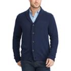 Men's Chaps Classic-fit Textured Shawl-collar Cardigan Sweater, Size: Large, Blue (navy)