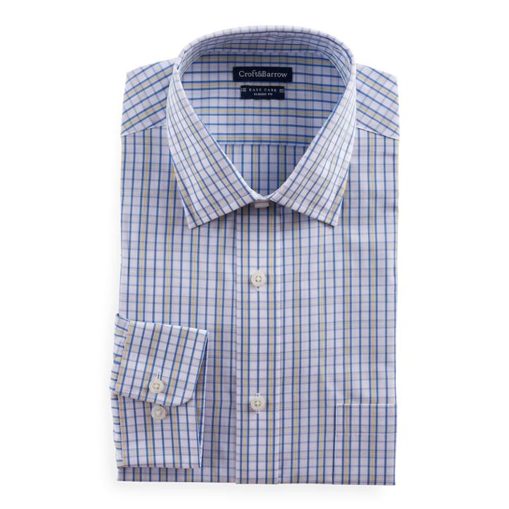 Big & Tall Croft & Barrow&reg; Regular-fit Easy-care Spread-collar Dress Shirt, Men's, Size: 22 34/5b, White