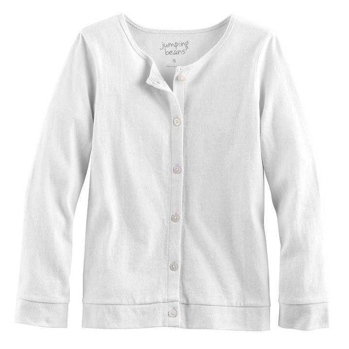Girls 4-10 Jumping Beans&reg; Button-front Cardigan, Size: 8, White