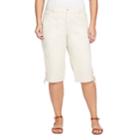 Plus Size Gloria Vanderbilt Luna Cargo Skimmer Capris, Women's, Size: 16 W, Brown