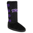 Women's Tcu Horned Frogs Button Boots, Size: Large, Black