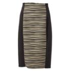 Women's Double Click Wavy Scuba Pencil Skirt, Size: Medium, Lt Brown